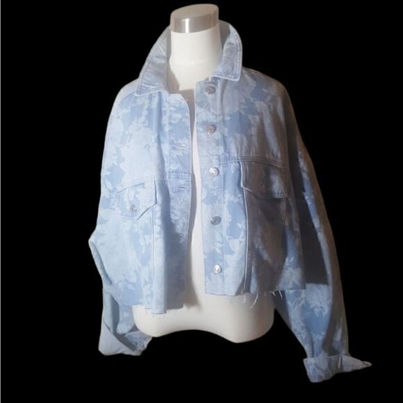 TOPSHOP Moto Jean Jacket - Size 10 - Picture 1 of 7